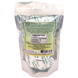 Moringa Peach Ginger Tea 28 tea bags (Keto, Detox, Paleo, Vitamin & Minerals, Vegan, Gluten-Free, Non-GMO, Herbal, Caffeine-Free)