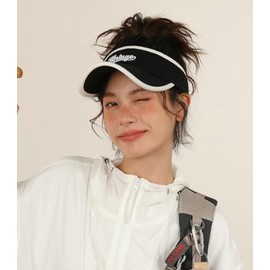 Sport Visors Sun Hat Vintage Letter Print Visors Empty Top Baseball Cap Outdoor Golf Tennis Adjustable for Women Men Black