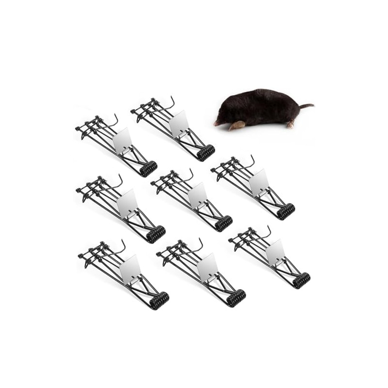 8 Pack Mole Gopher Traps for Outdoor Lawn and Garden,