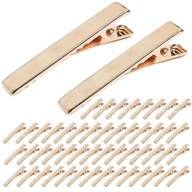 NYANDELMO Hair Clips, Approx. 50 Pieces, Hair Pins, Hair Clips, Metal Fittings, Hair Accessories, Parts, Gold, 1.3 inches (3.2 cm)