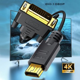 Micro HDMI to DVI Adpter Cable 3FT, Micro HDMI Male to DVI 24+1 DVI-D Cable Connector for Monitor/Display/Projector Video Converter Cord