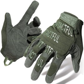 WTACTFUL Lightweight Tactical Gloves for Men & Women, Improved Dexterity Stretchable Grip Guard Protection Breathable Touchscreen Airsoft Paintball Hunting with Padded Palm Flexible Gloves Green M