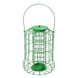 Foglish Home & Garden Squirrel-Proof Suet Fat Ball Bird Feeder, Metal Construction, 17x17x26 cm, Green