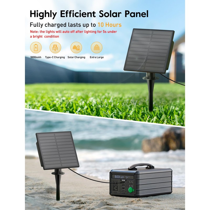Minetom 158FT Solar String Lights Outdoor with Cable Ties and