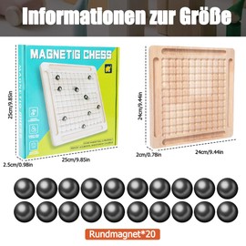 Gcffom Magnetic Chess Game, Magnetic Chess Game with Wooden Chess Board, Portable Game Board for Family Reunions and Camping.