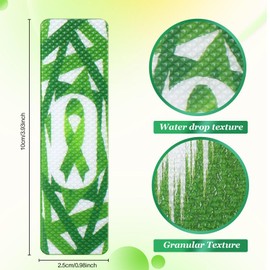 Chivertion 150 Pcs Mental Health Anxiety Stickers Mental Health Awareness Green Ribbon Relief Calm Stickers Sensory Stickers Gifts Adhesive Strips Anti Stress Toys for Teen School Office