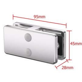 Glass Clamp, 2 Pack Stainless Steel 304 Adjustable 180° Corner Glass Clips for Frameless Railing, Staircase, Balcony, Glass Holder - Perfect for Stairs, Balusters, and Railing Systems