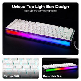 EPOMAKER Aula Hero68 HE Wired Magnetic Gaming Keyboard, 0.01mm Adjustable Actuation, Rapid Hall Effect Switch, 8kHz Polling, 5-Layer Sound Dampening, RGB Box & Backlight (White Topographic)