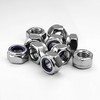 MINHER M10-1.5 Nylon Insert Locknuts,304 Stainless Steel Lock Nuts, Metric