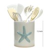 Bicuzat Ceramic Starfish Embossed Utensil Holder, Large Cooking Utensil Crocks