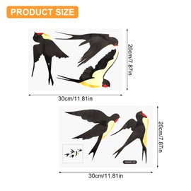 5 Stück Vogelaufkleber für Fensterscheiben Vogelschutz Fenster, Fensteraufkleber Vogelschutz Vogel aufkleber Fenster Fensterbilder Vögel,Dekoration zum Aufkleben auf Fenster zum Schutz vor Vogelschlag