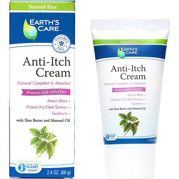Earth's Care Anti-Itch Cream, No Parabens, Steroids, Artificial Colors or Fragrances, Allergy-Tested 2.4 OZ.