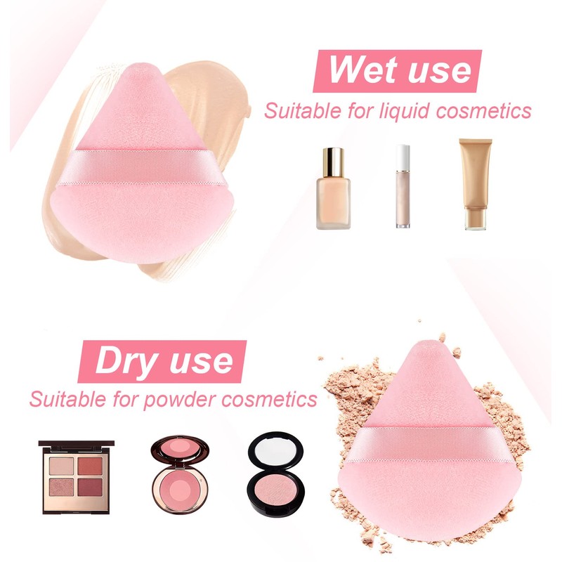 12 Pieces Triangle Powder Puff Face Soft Triangle Makeup Puff