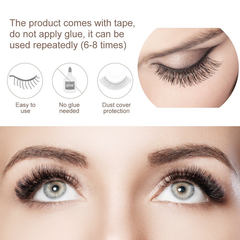 IKIBITY Self-Adhesive Eyelashes No Glue Involved Fake Lashes Extensions Reusable