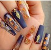 6 Grid Maple Leaf Glitter Nail Charms Autumn Maple Leaves
