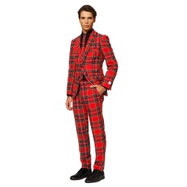 OPPOSUITS Fun Ugly Christmas Costumes For Men - Complete Xmas Suit: Includes Jacket, Pants and Tie