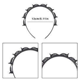 Pack of 2 Hair Bands with Clips, Double Bangs Hairstyle Hairpin, Professional Weave Bangs Clip, Twist Clip Headband with Serrated Headband Braid Tool, Women's Girls' Fashion Hair Accessories