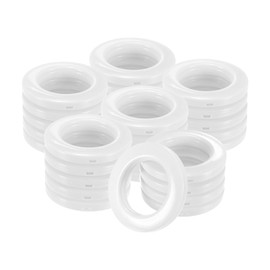 M METERXITY 25-Pack Curtain Grommets, 1-9/16"(40mm) Inner Diameter Plastic Curtain Rings Clip Eyelet Rings Nanoscale Low Noise Roman Ring for Windows/Fabric, Home Drapes Grommets [White]
