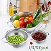 Set of 3 Stainless Steel Colander, 1/3/5Quart, Metal Sink Colander
