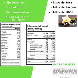 One Nature 580g Proteína Vegana En Polvo Certificada 100% Vegetal (VAINILLA)