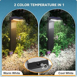 JOFIOS Solar Pathway Lights 2 Pack with Warm White and Cool White Mode, Modern Solar Path Lights Outdoor Waterproof, Perfect Solar Lights for Backyard, Lawn, Driveway, Walkway, Garden Decorative.