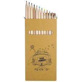 Azeeda 12 x 'Just Married Couple Car' Long 178mm Coloured Pencils/Pencil Set (PE00067953)