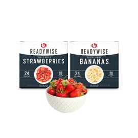 ReadyWise Emergency Food Supply - 48 Servings Freeze Dried Fruits, 2 Boxes, Dehydrated Meals, Survival Prepper Food & Supplies, Camping Essentials for Backpacking & Hiking, up to 25 Year Shelf Life