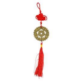 fengshuisale Feng Shui Good Fortune Bats Coins Hanging Amulet+ Free Red String Bracelet Y1207