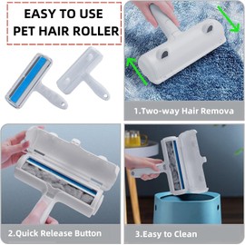 NULIYA Pet Hair Remover and Reusable Lint Roller, Efficient Pet Hair Remover Roller, Cat and Dog Hair Remover for Couch, Furniture, Clothes, Bedding