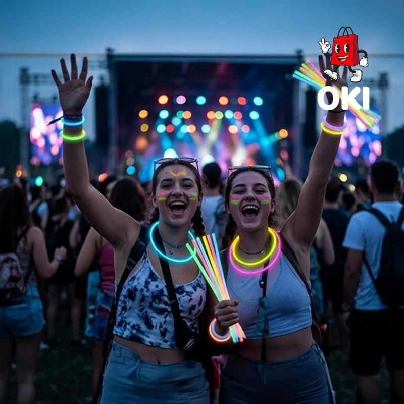 Glow Sticks para fiestas – Kit 90 barras + 90