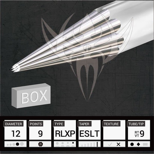 Precision Needles, Tattoo Needles #12 (0.35mm) Extra Super Tight Round