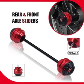Motorcycle Rear Wheel Frame Protector Axle Slider Fit for Ninja400/650/1000 S1000RR MT-03 MT-10 YZF-R7 R7 CBR1000RR CBR650R RSV4 CRF1100L CBR650F GSX-S750 GSXS1000 Z400 Z650 CNC Rear Axle Sliders