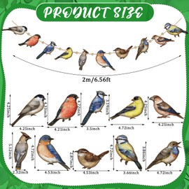 Cinnvoice Rustic Bird Party Decorations Wooden Bird Garland Woodland Baby Shower Decorations 6.56 ft Retro Farmhouse Ornaments Vintage Nursery Decor for Woodland Birthday Party