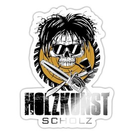 Spreadshirt Holzkunst Scholz Merch Skull and More Stickers, 10 x 10 cm, Glossy White