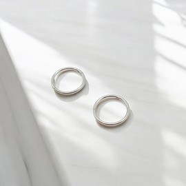 925 Sterling Silver Hoop Earrings - Small Thin Handcrafted - 8mm 10mm 12mm 14mm