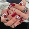 Valentine's Day Handmade Press on False Nails,10pcs Reusable Luxury Fake