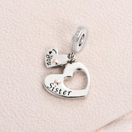 ZakiaHo I Love You Sister Necklace from Sister Brother Pendant Jewellery for Women Girls Birthday Christmas Gifts