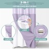 eachope Lavender No Hook Waffle Weave Shower Curtain with snap-in