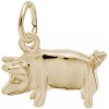 Rembrandt Gold-Plated Sterling Silver Curly Tail Pig Charm by Rembrandt