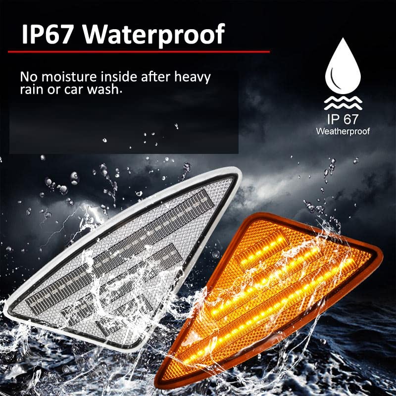 D-Lumina LED Side Marker Lights Clear Lens Compatible with 2008-2021