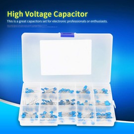 Aramox Ceramic Capacitor, High Voltage Capacitor, 180 Pieces 100pF-10000pF 15 Value 1kV High Voltage Ceramic Capacitors Assortment Kit
