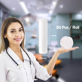 CZAYEFNH Dental Cotton Gauge Rolls Natural Cotton Mouth Gauze High Absorbent Cotton Rolls for Dentists Kids and Adults (500)