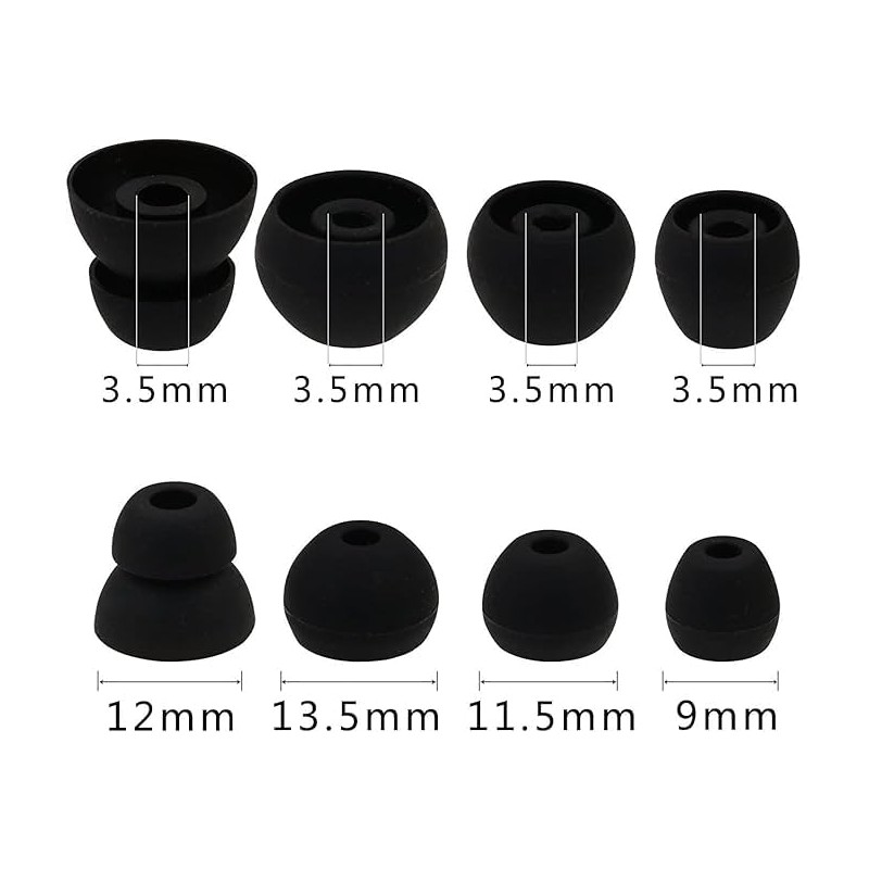Rqker Eartips Compatible with Powerbeats Pro Earbuds, 12 Pairs S/M/L/D