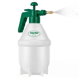 Garden Pump Sprayer, Handheld Bottle Mist Water Sprayer, Hand Pressure Home Cleaning Plant Lawn Sprayer w/Safety Valve & Adjustable Bronze Nozzle, 1 Liter/1 QT/.26 Gallon/34 Ounces/1000 ml –by Rampro