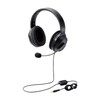 Elecom HS-HP30TBK Headset, 4 Pole Mini Plug, Overhead, Wired Binaural