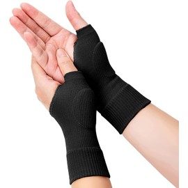 SUPEAK Wrist Thumb Compression Arthritis Gloves - Wrist Support Brace With Gel Thumb Injury Pads - Carpal Tunnel Sleeve Hand Protector Joint Pain Relieve for Men & Women (1 Pair)
