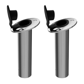2 Pack of Fishing Rod Holder, 15 Degree Rod Holders Stainless Steel Rubber Cap, Liner, Gasket