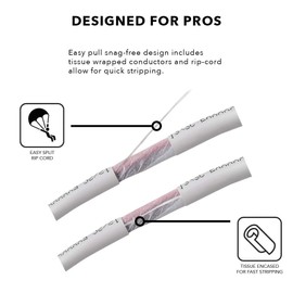 OSD 14/4 Speaker Wire 14 AWG/Gauge 4 Conductor 100Ft UL List in Wall Direct Burial Graded CL2/CL3 Oxygen Free Copper OFC - White