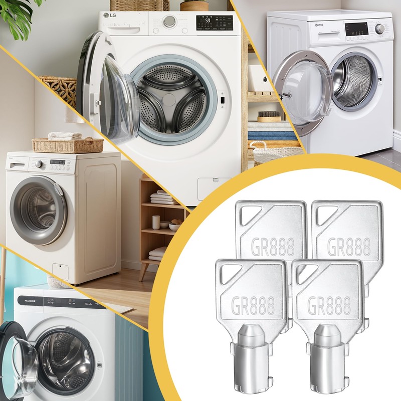 4-Pack Coin Laundry Machine Key,GR888,Laundry Key, Replacement for Greenwald Industries,Washing