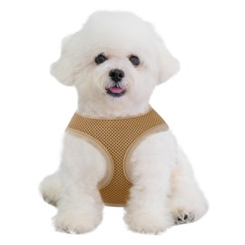MoNiBloom Dog Harness for Small Sized Dog, Soft Puppy Padded Vest for Walking, Running, Training - Light Brown, XS